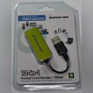 Green 12-in-1 Memory Card Reader